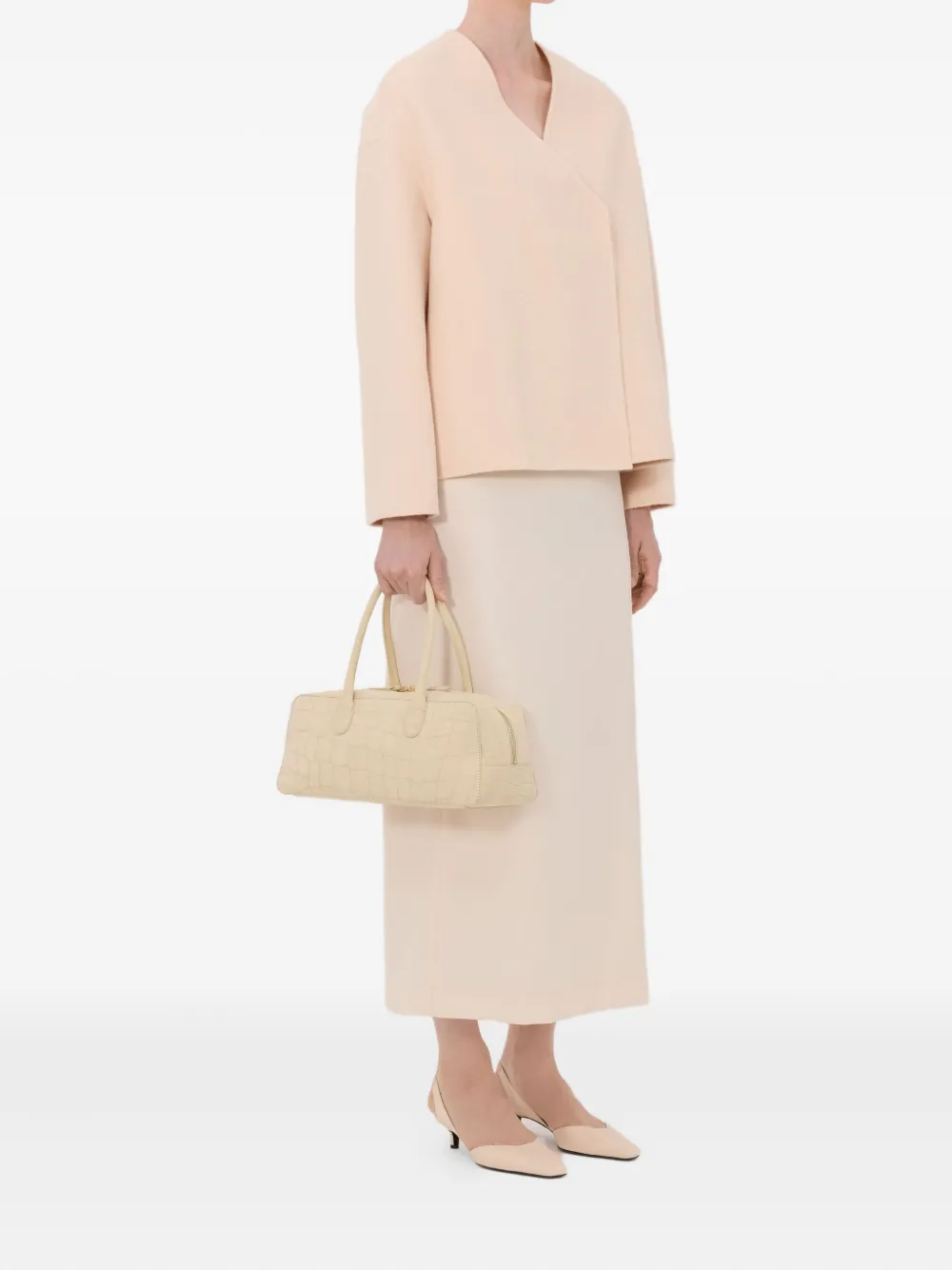 LouLou de Saison MAARA asymmetrisch kraagloos jack Beige