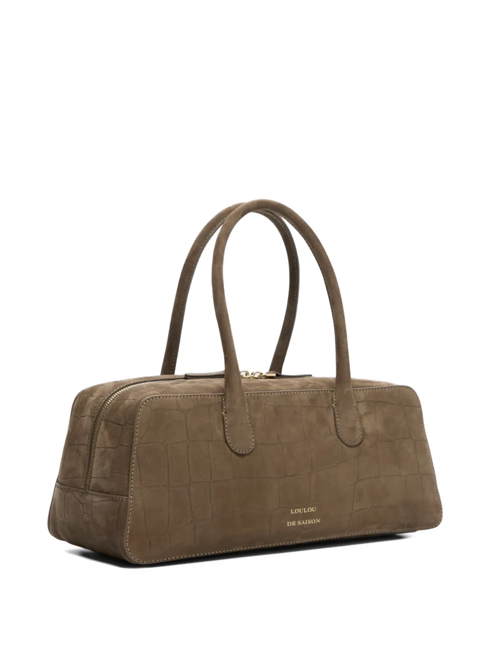  Loulou De Saison Mawi Crocodile-effect Rectangular-shape Shoulder Bag - Brown 