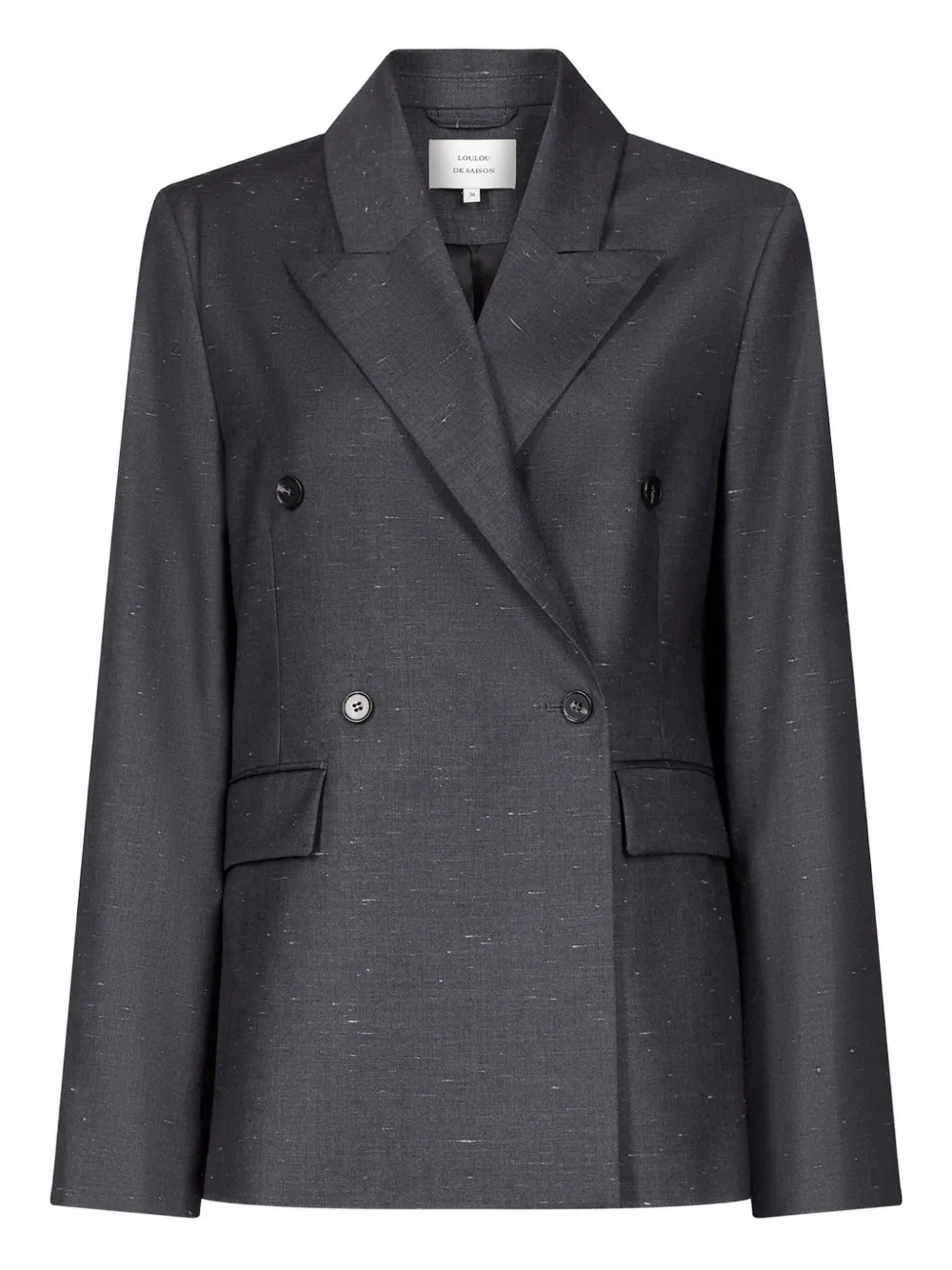 LouLou de Saison Blazer doppiopetto Norma con revers a lancia - Grigio