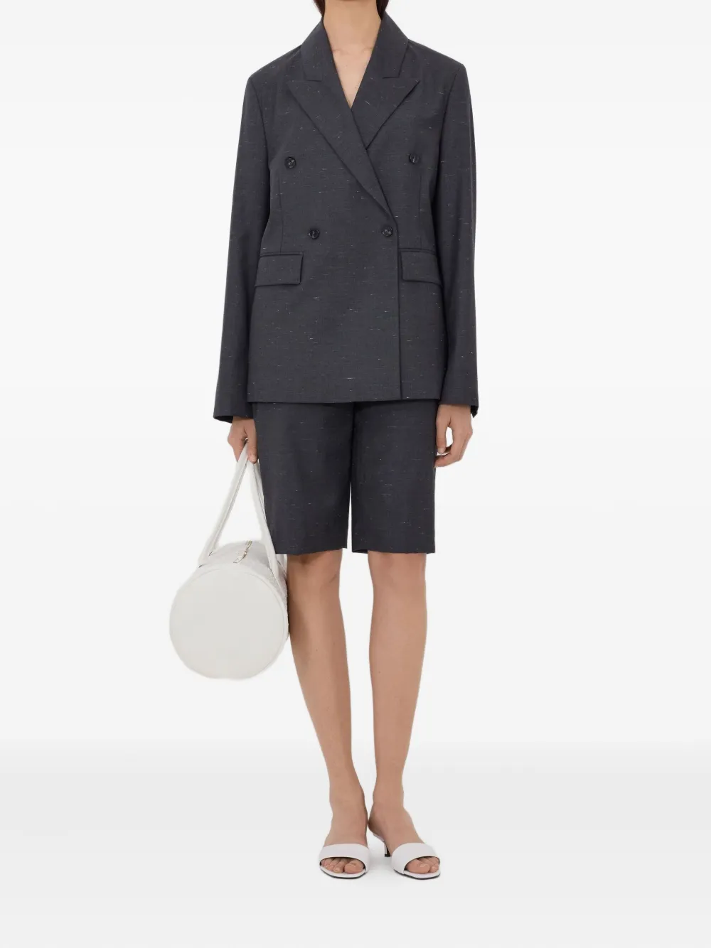  Loulou De Saison Norma Double-breasted Peak-lapels Blazer - Grey 