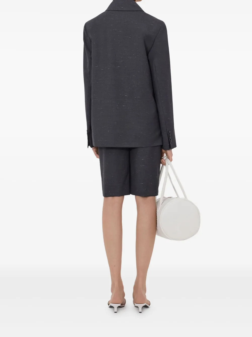 LouLou de Saison Norma blazer met dubbele rij knopen en puntige revers Grijs