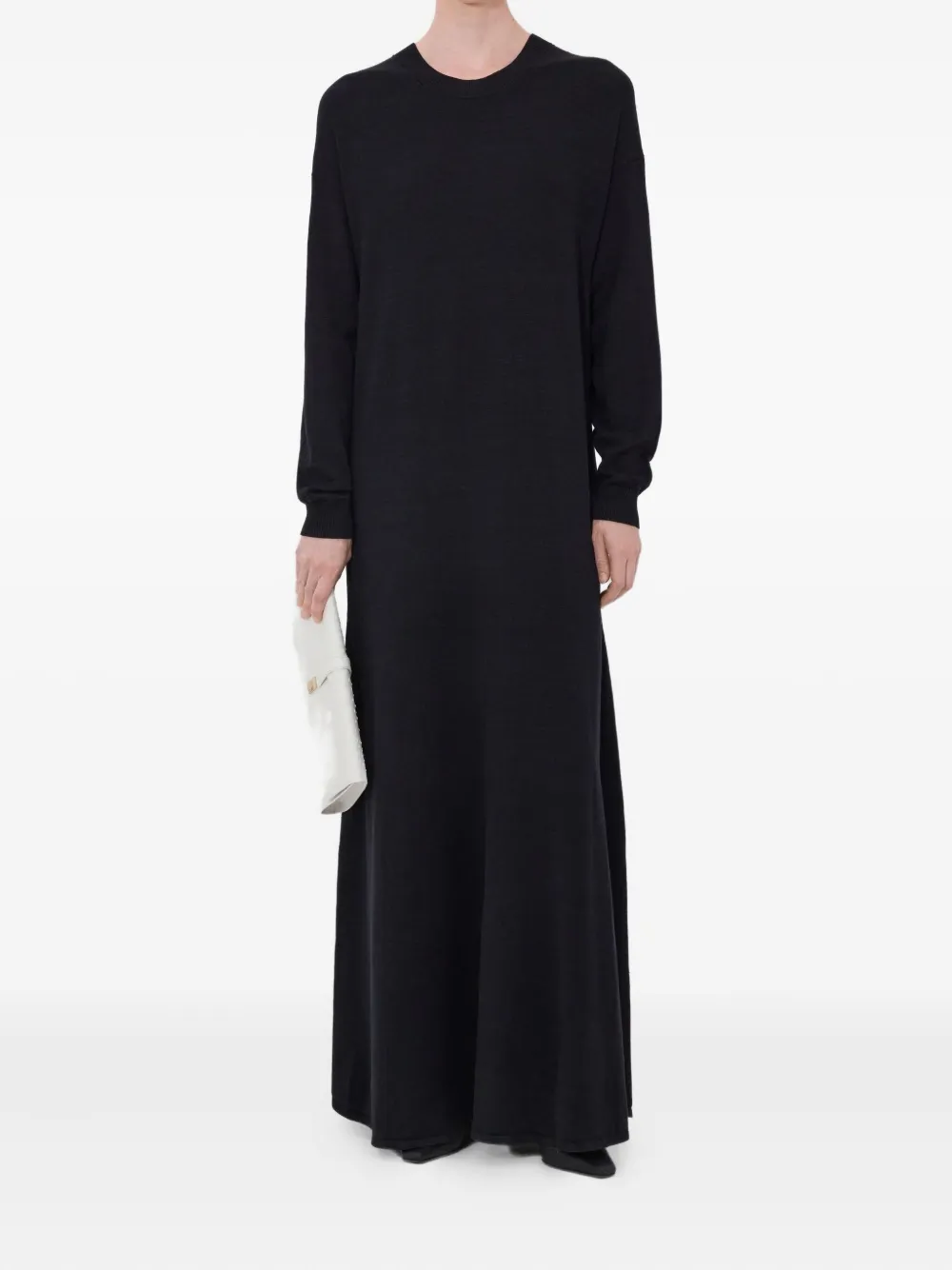 LouLou de Saison Lucy maxi-jurk met lange mouwen - Zwart