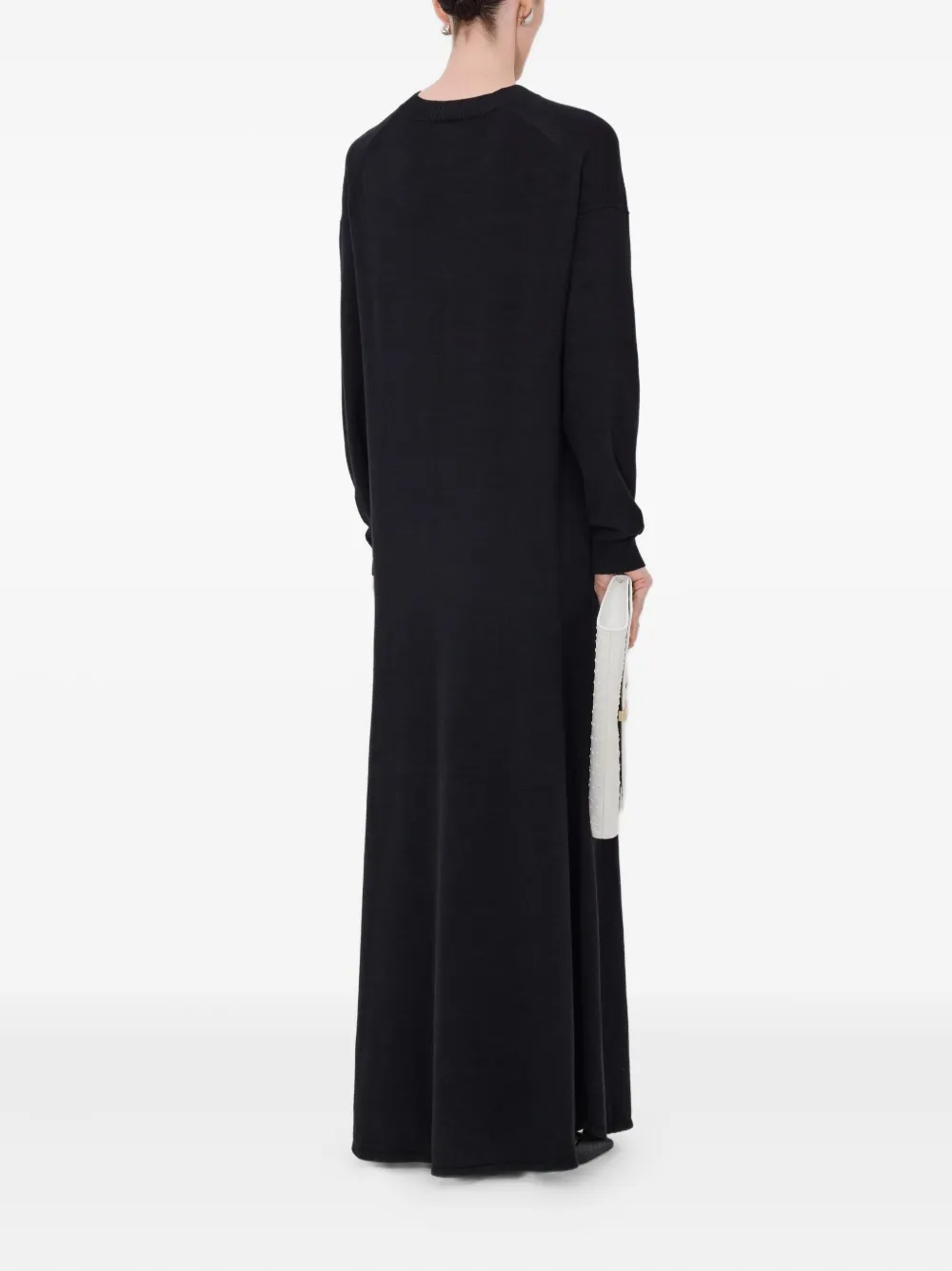 LouLou de Saison Lucy maxi-jurk met lange mouwen Zwart