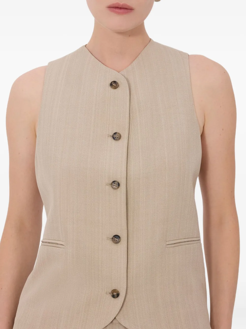 LouLou de Saison Paco gilet met knopen Beige