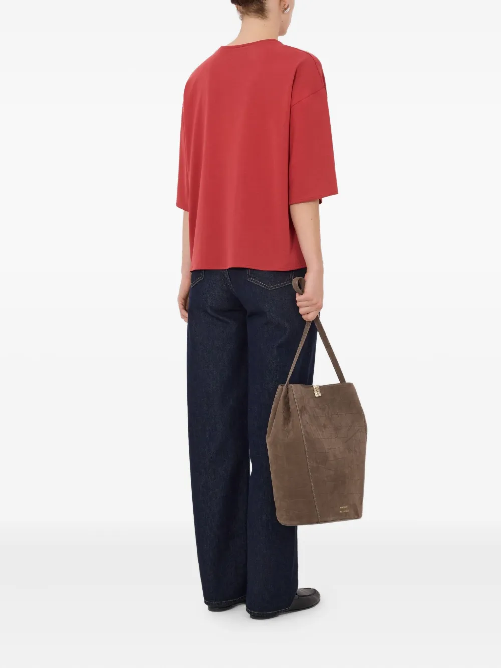 Loulou De Saison Osis Drop-shoulder T-shirt In Red