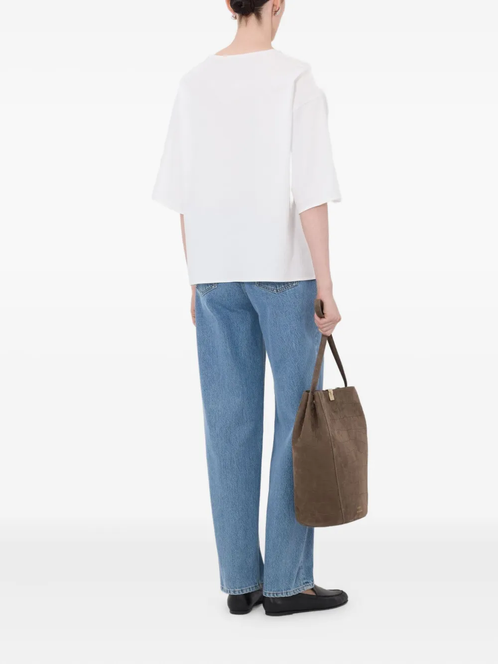 LouLou de Saison Osis T-shirt met verlaagde schouders Wit