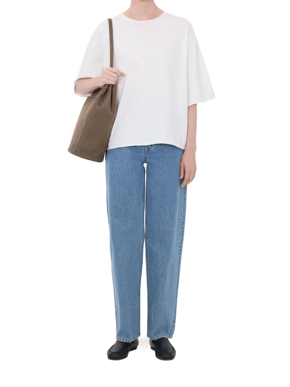 LouLou de Saison Osis T-shirt met verlaagde schouders Wit