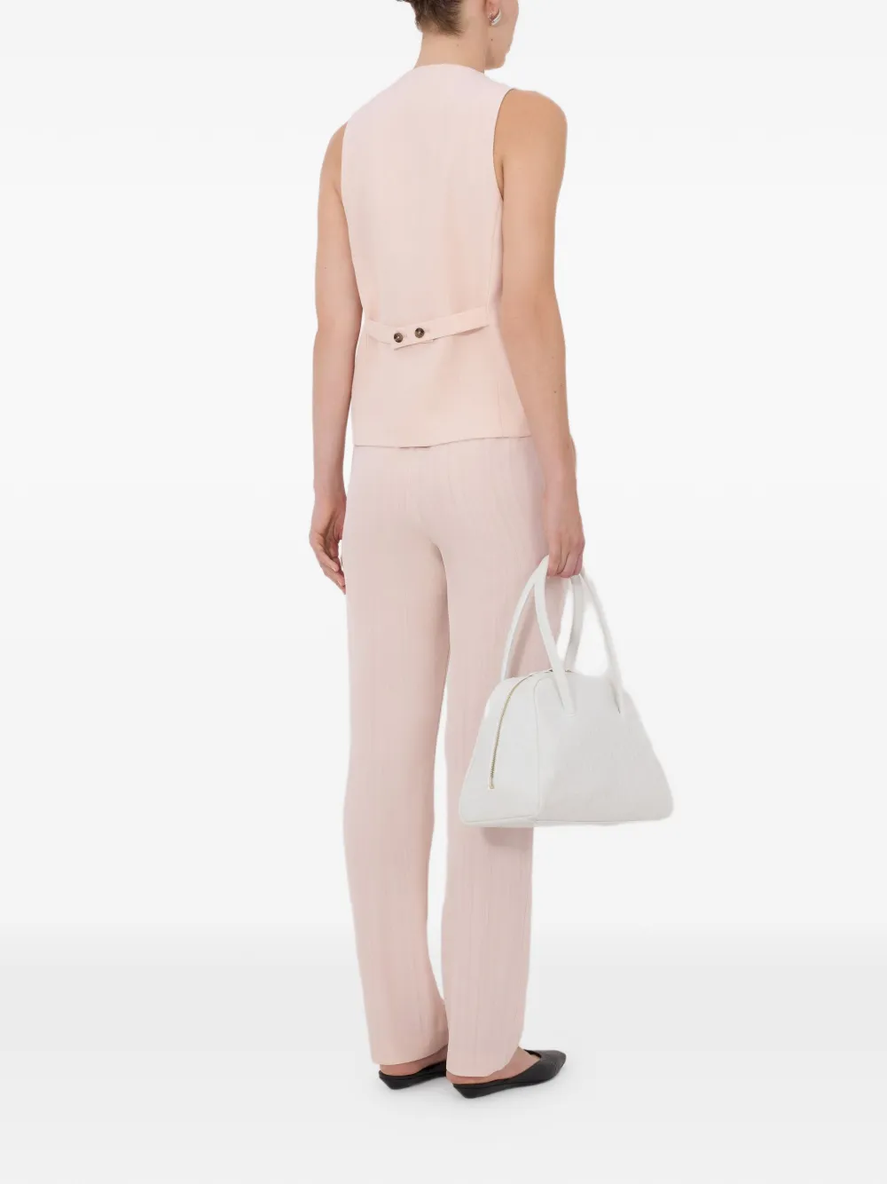 LouLou de Saison Gilet met paspelzak Roze