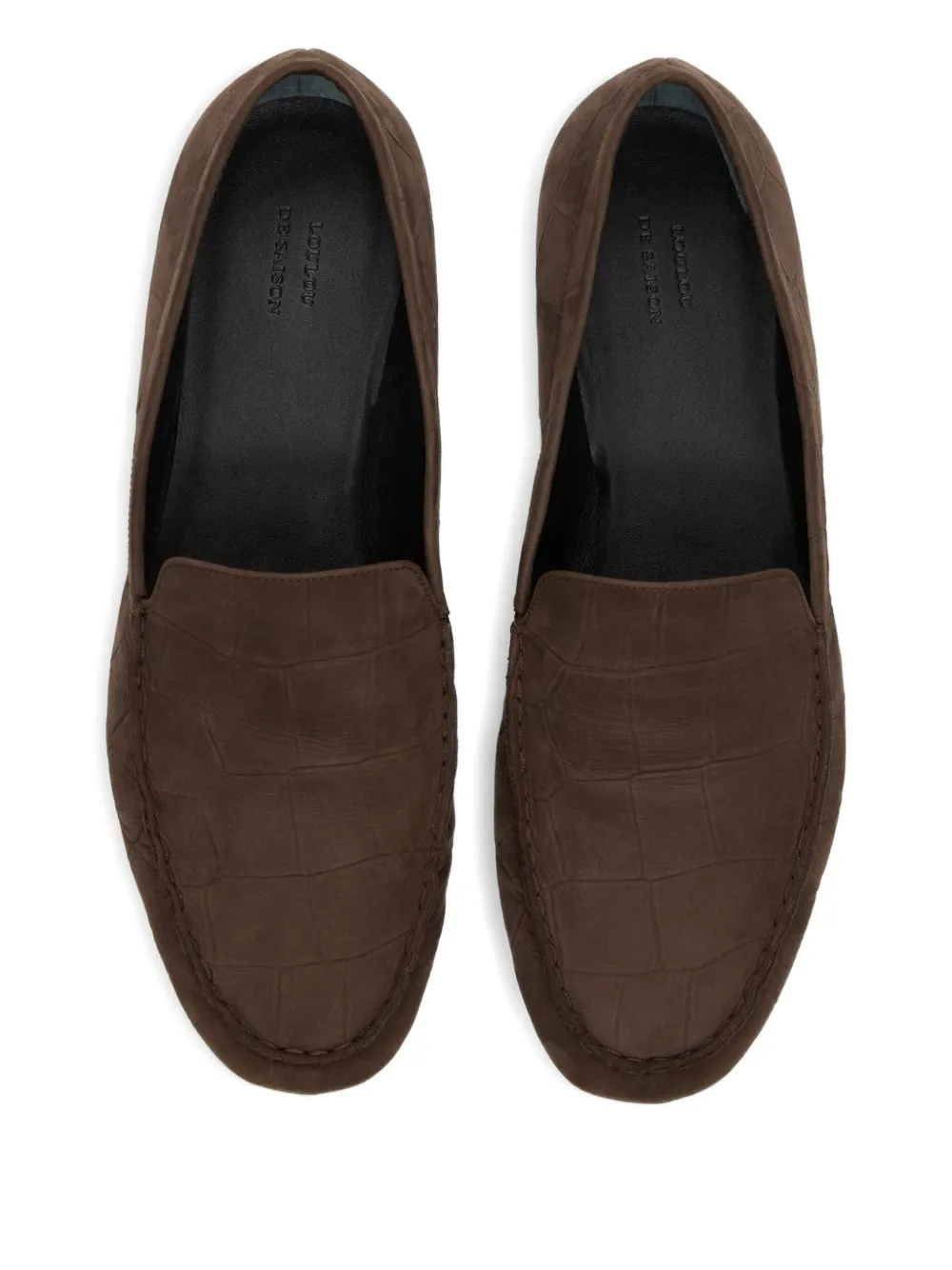  Loulou De Saison Pesaro Topstitching Loafers - Brown 