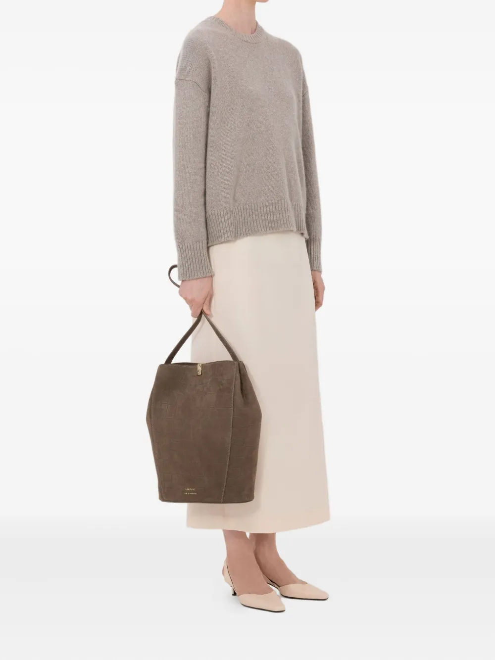 Loulou De Saison Pia Drop-shoulder Sweater In Gray