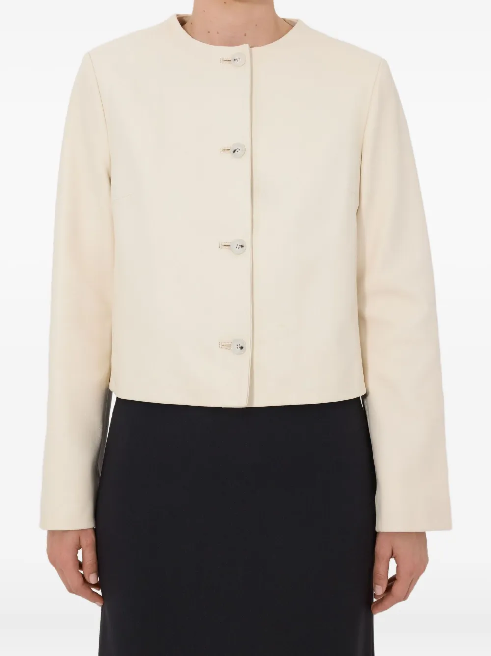 Raho Button Leather Jacket
