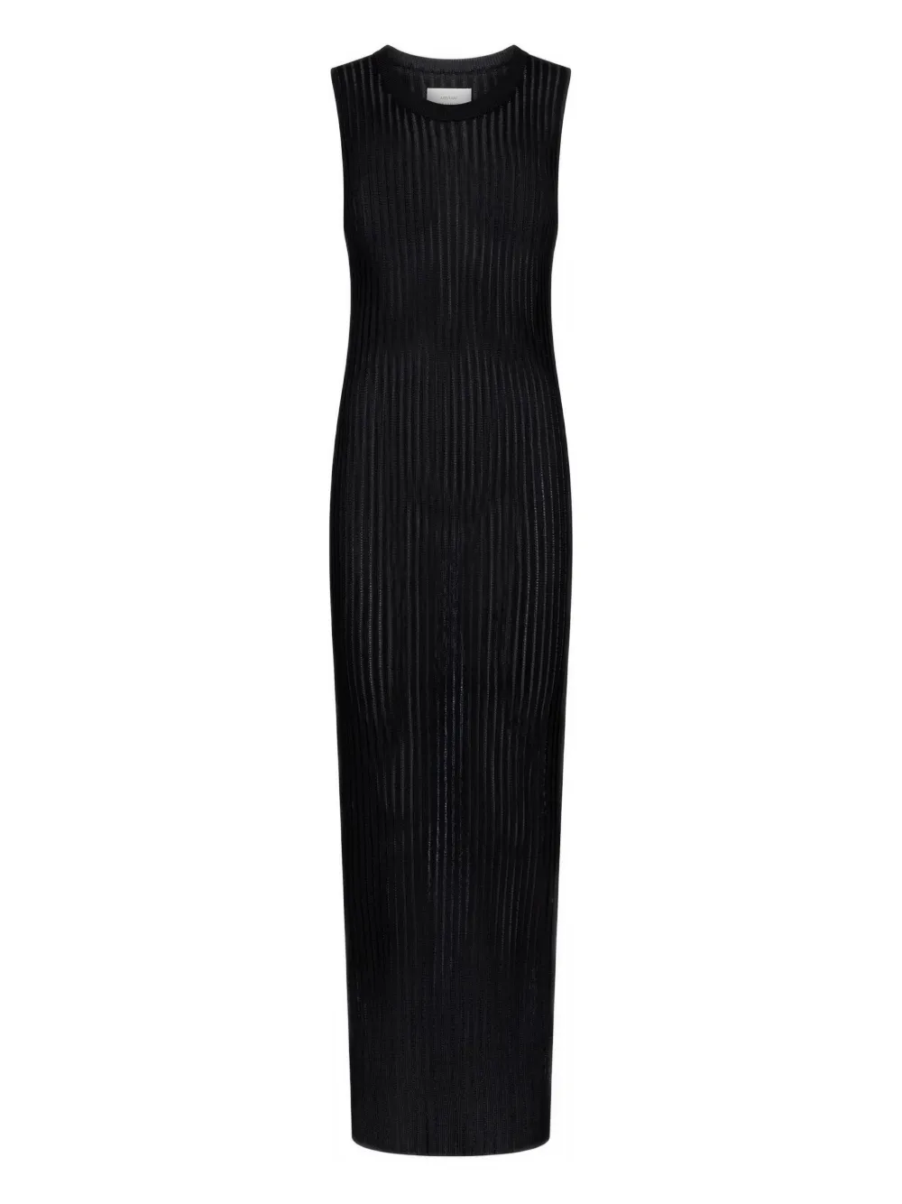 LouLou de Saison Abito lungo Icaria a coste semi trasparente - Nero