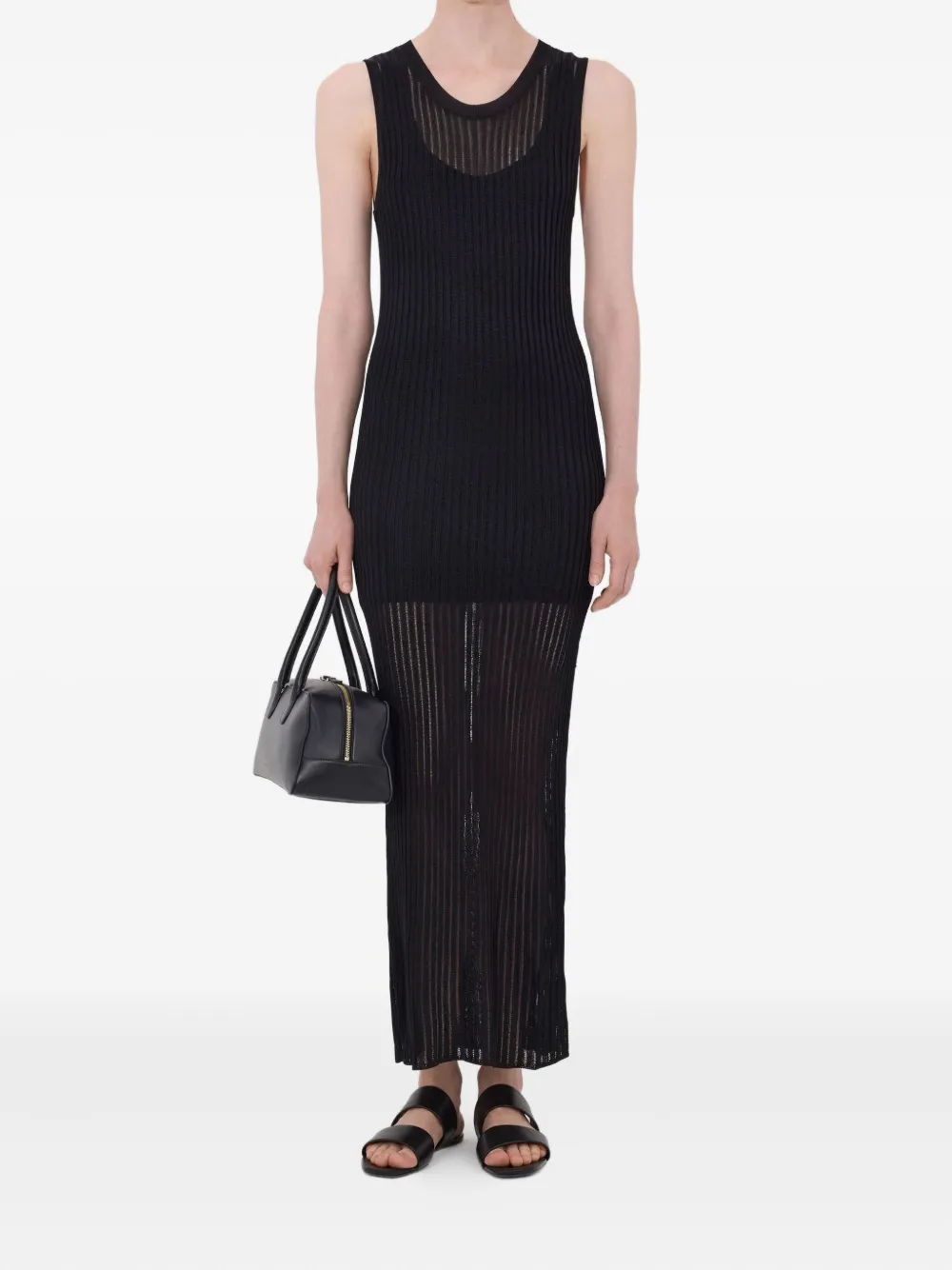 Icaria Ribbed Semi-Sheer Maxi Dress