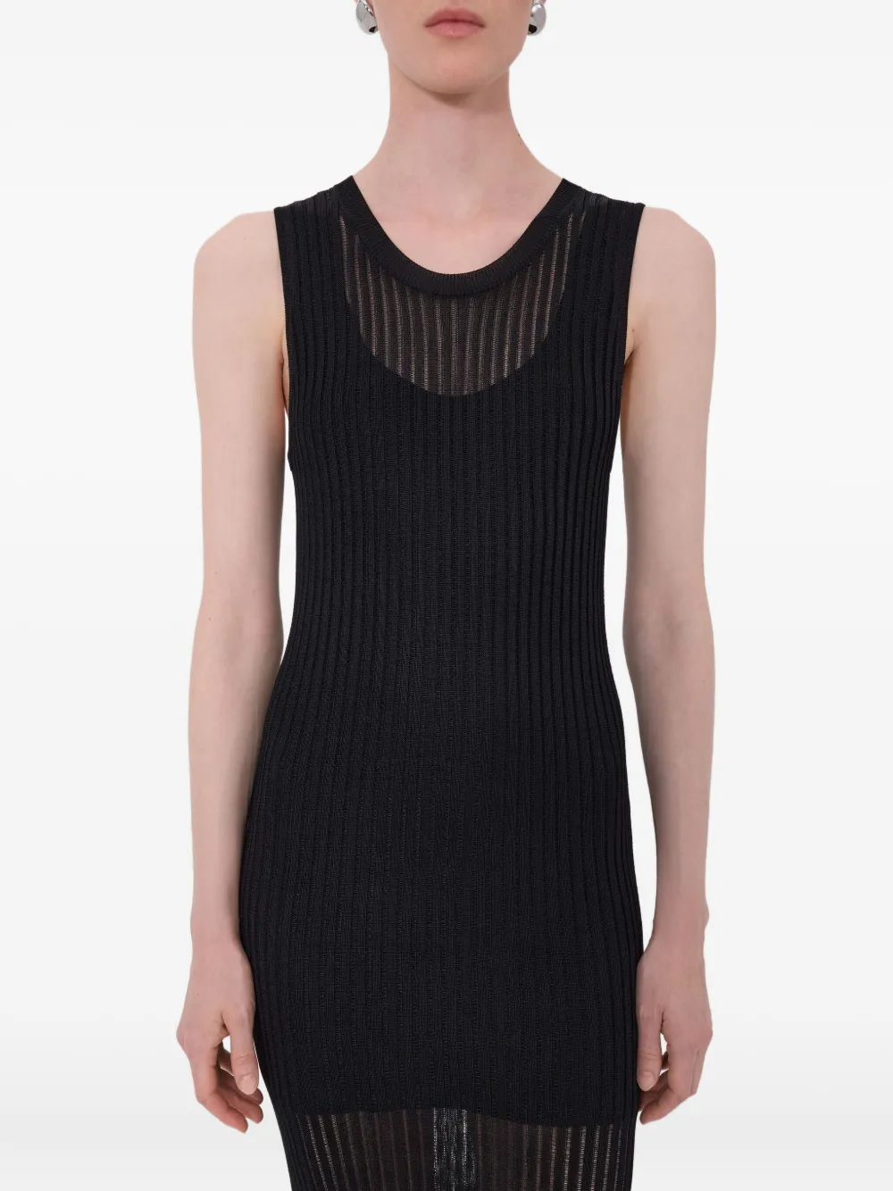 Icaria Ribbed Semi-Sheer Maxi Dress