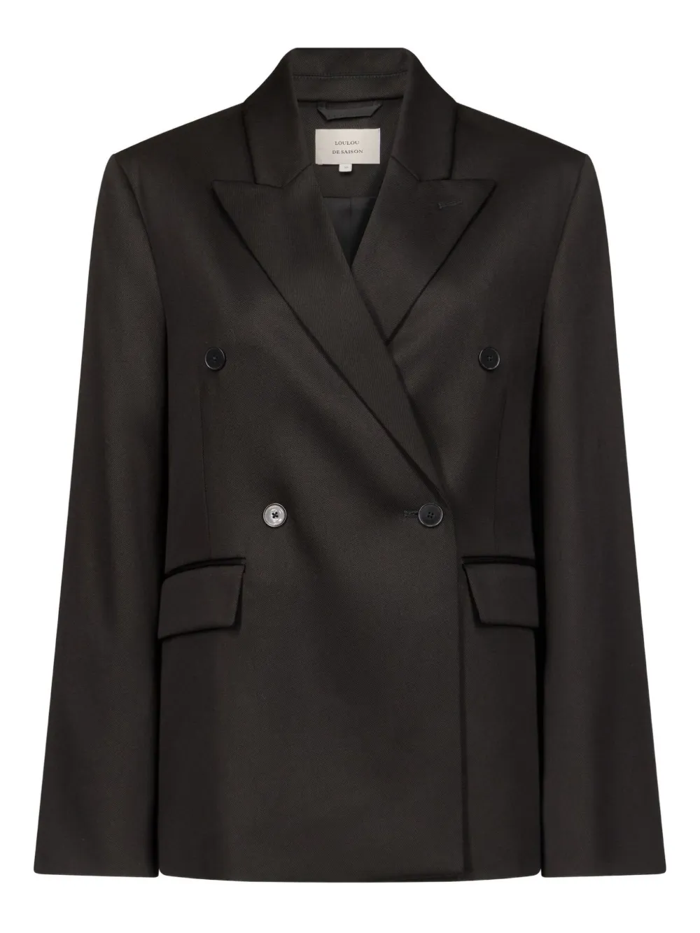 LouLou de Saison Blazer doppiopetto Hornds con revers a lancia - Nero