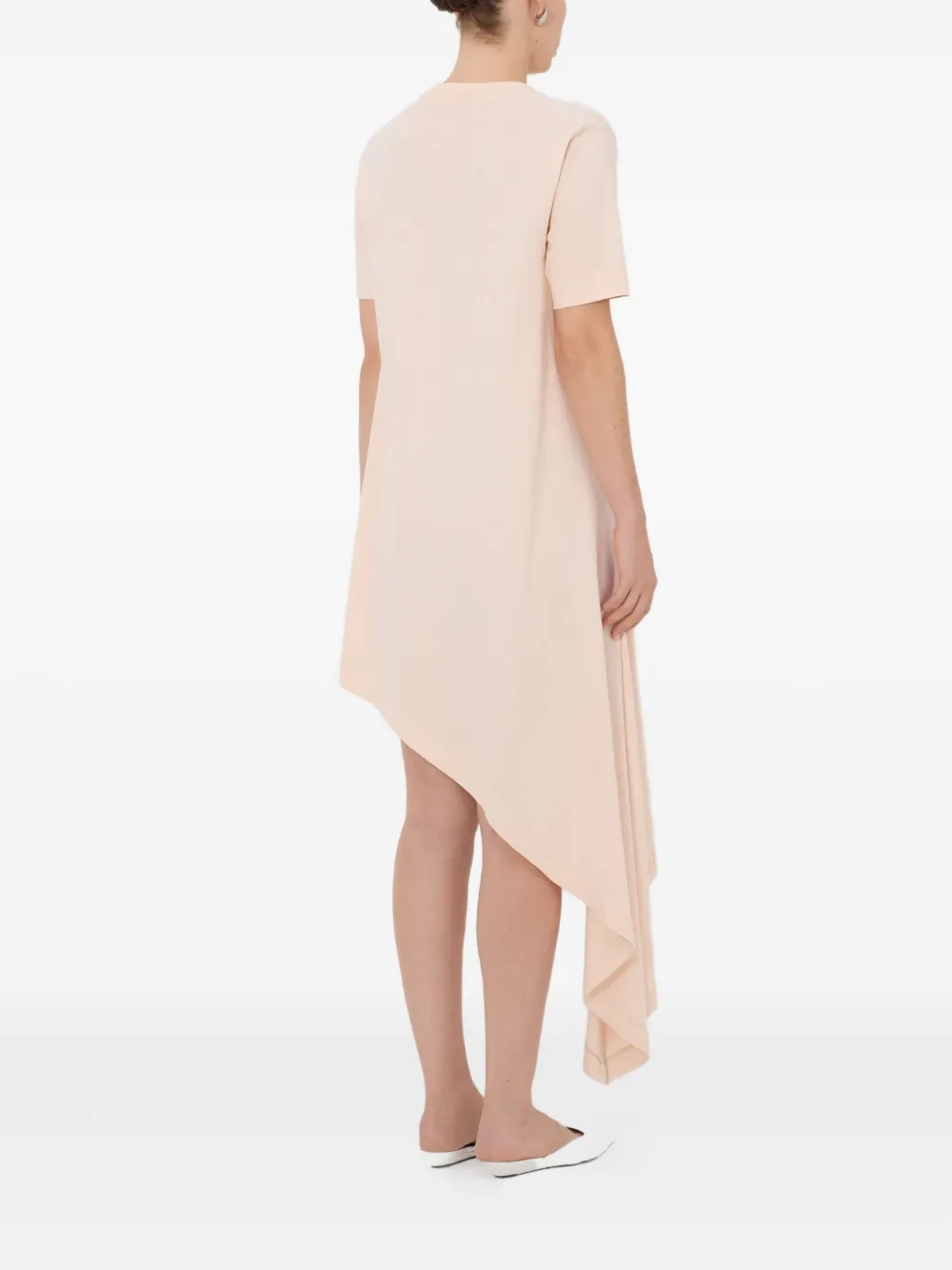 Loulou De Saison Igari Asymmetric Pleated T-shirt Dress In Pink