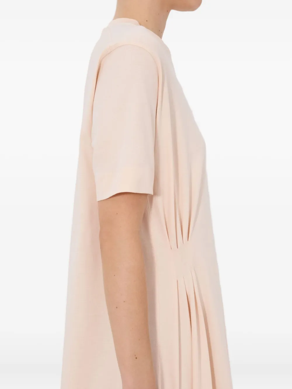 Loulou De Saison Igari Asymmetric Pleated T-shirt Dress In Pink