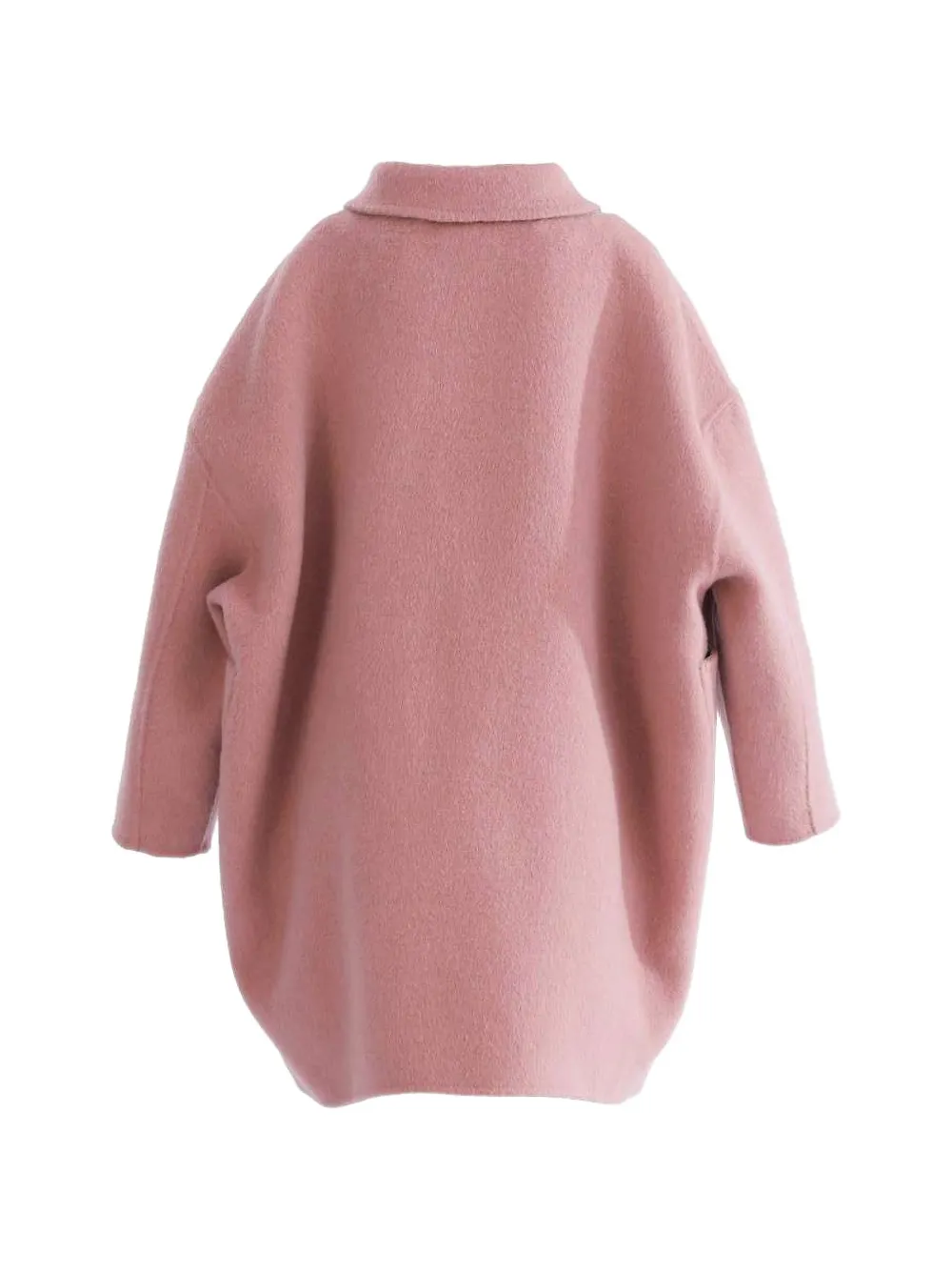Tulleen Wollen jas met Peter Pan-kraag Roze