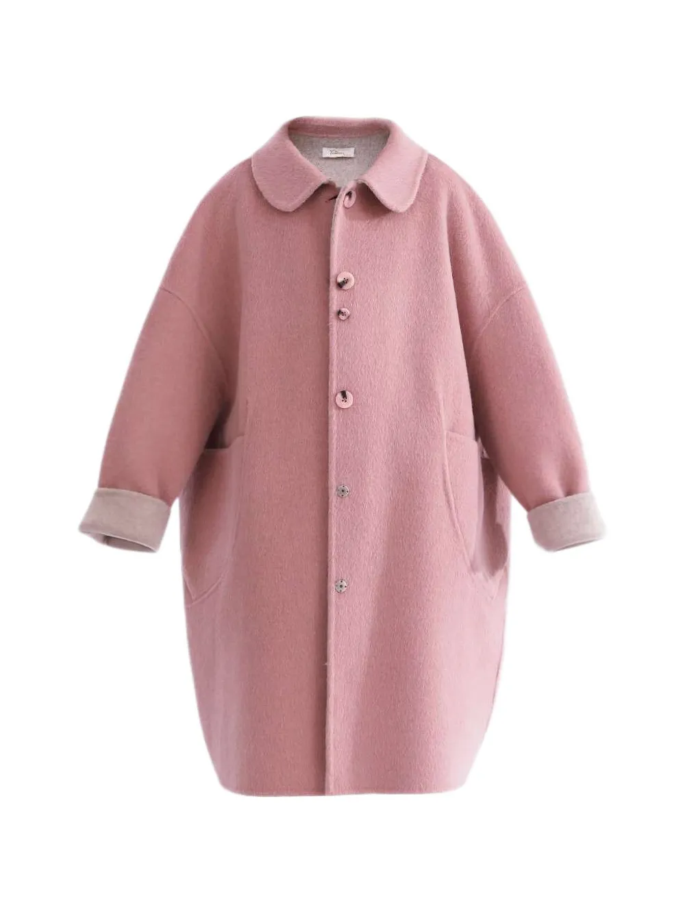 Tulleen peter pan-collar wool coat - Pink