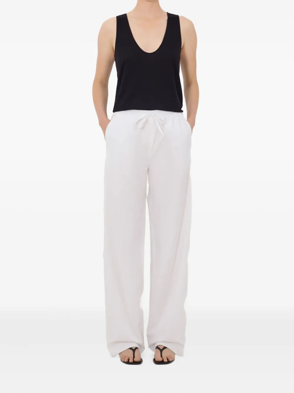 LouLou de Saison Sero LDS broek met trekkoord Wit