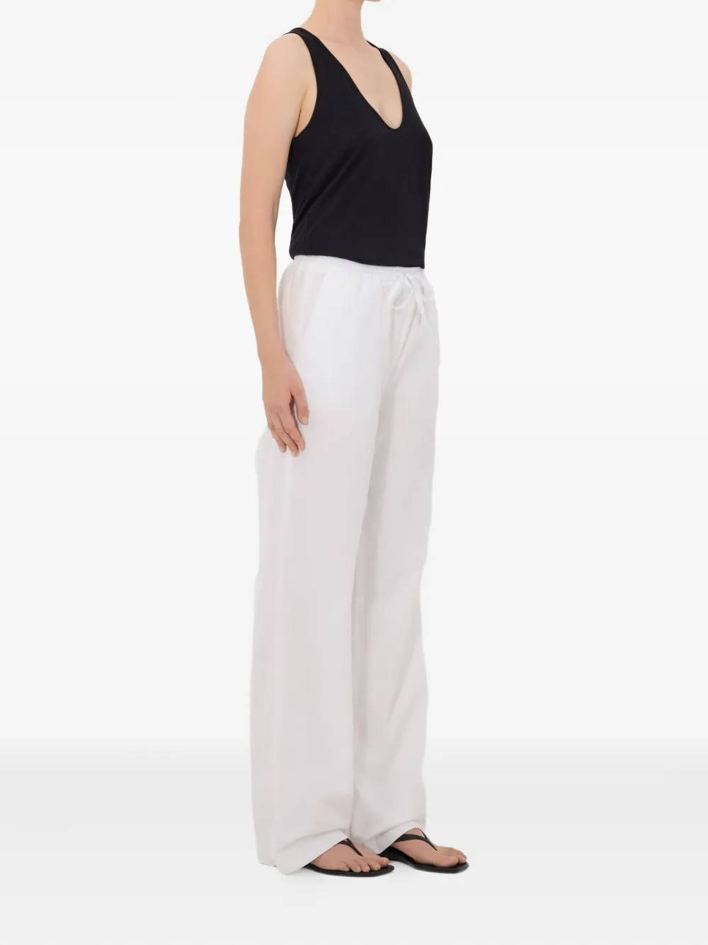 LouLou de Saison Sero LDS broek met trekkoord Wit
