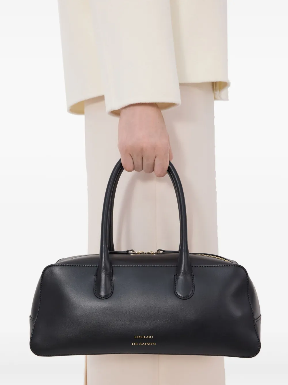 LouLou de Saison Seth schoudertas met rits - Zwart