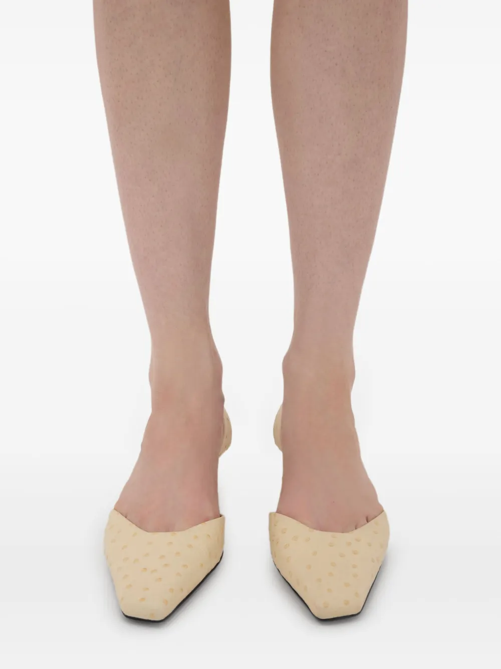 LouLou de Saison Sully slingback pumps met vierkante neus Beige