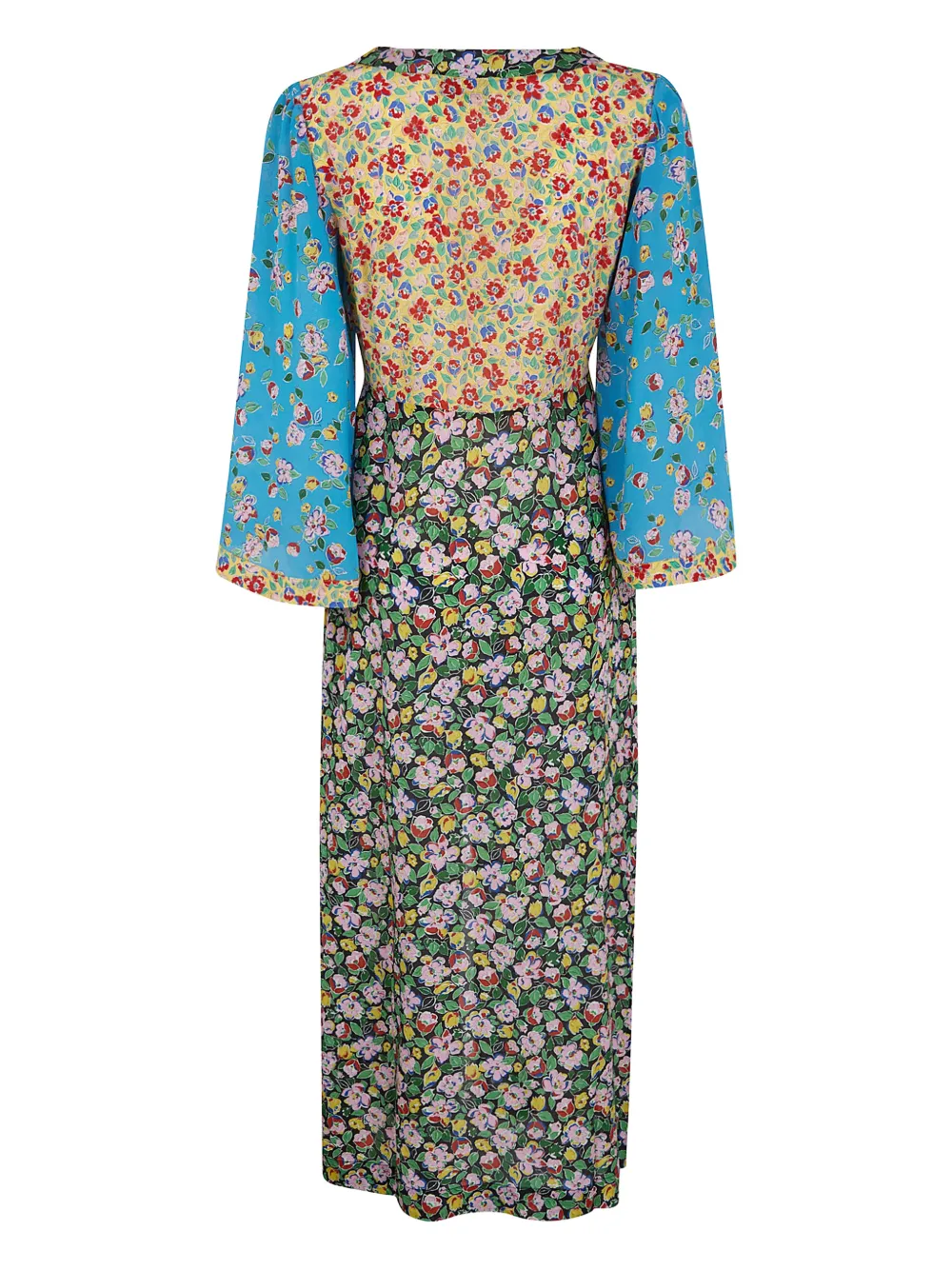 Rixo floral belted midi dress - Zwart