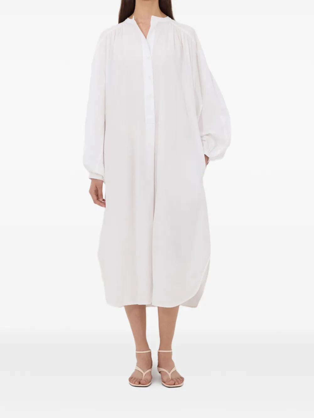 LouLou de Saison Vitti maxi-jurk met raglan mouwen Wit