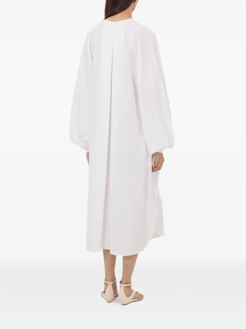 LouLou de Saison Vitti maxi-jurk met raglan mouwen Wit