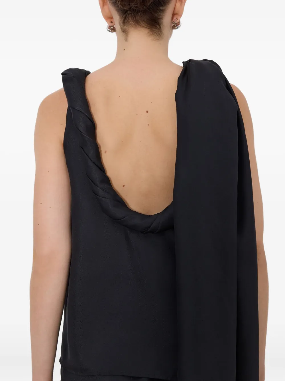 LouLou de Saison Blouse met sjaaldetail Zwart
