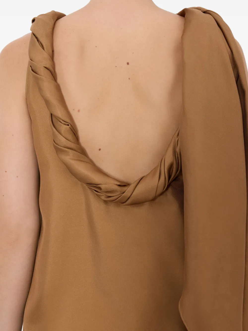 LouLou de Saison Wilma blouse met gedraaide kraag Bruin