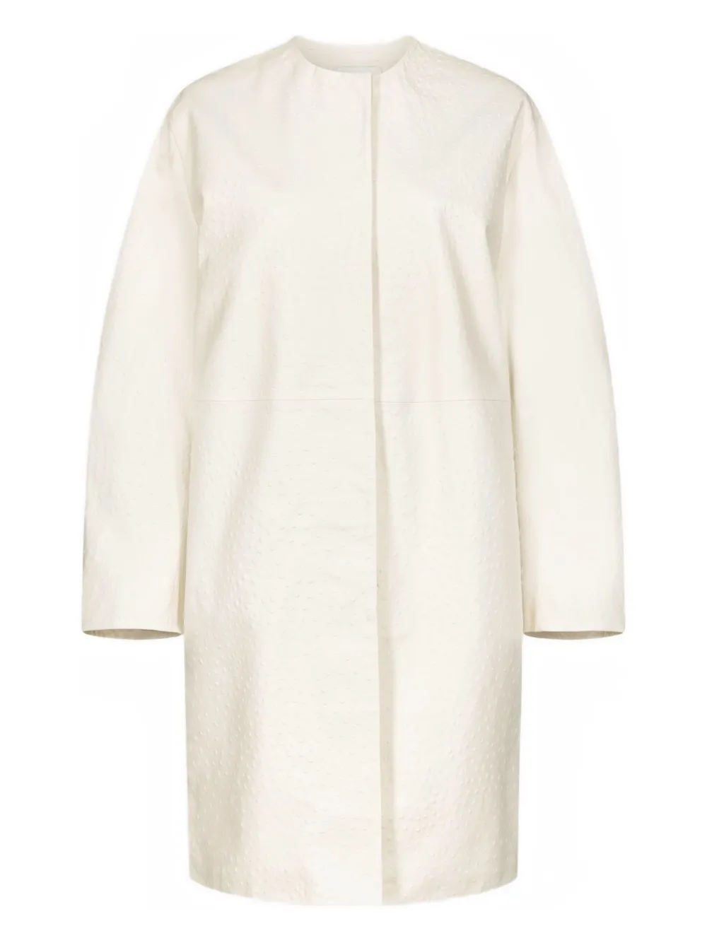 Loulou De Saison Single-breasted Collarless Coat In Neutral