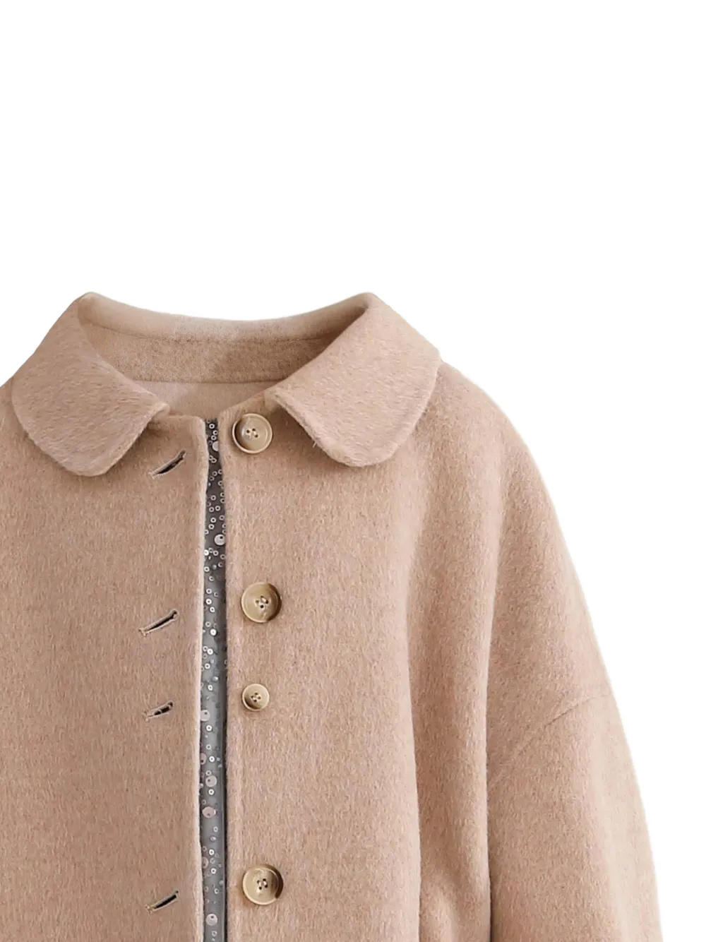 Tulleen Wollen jas met Peter Pan-kraag Beige