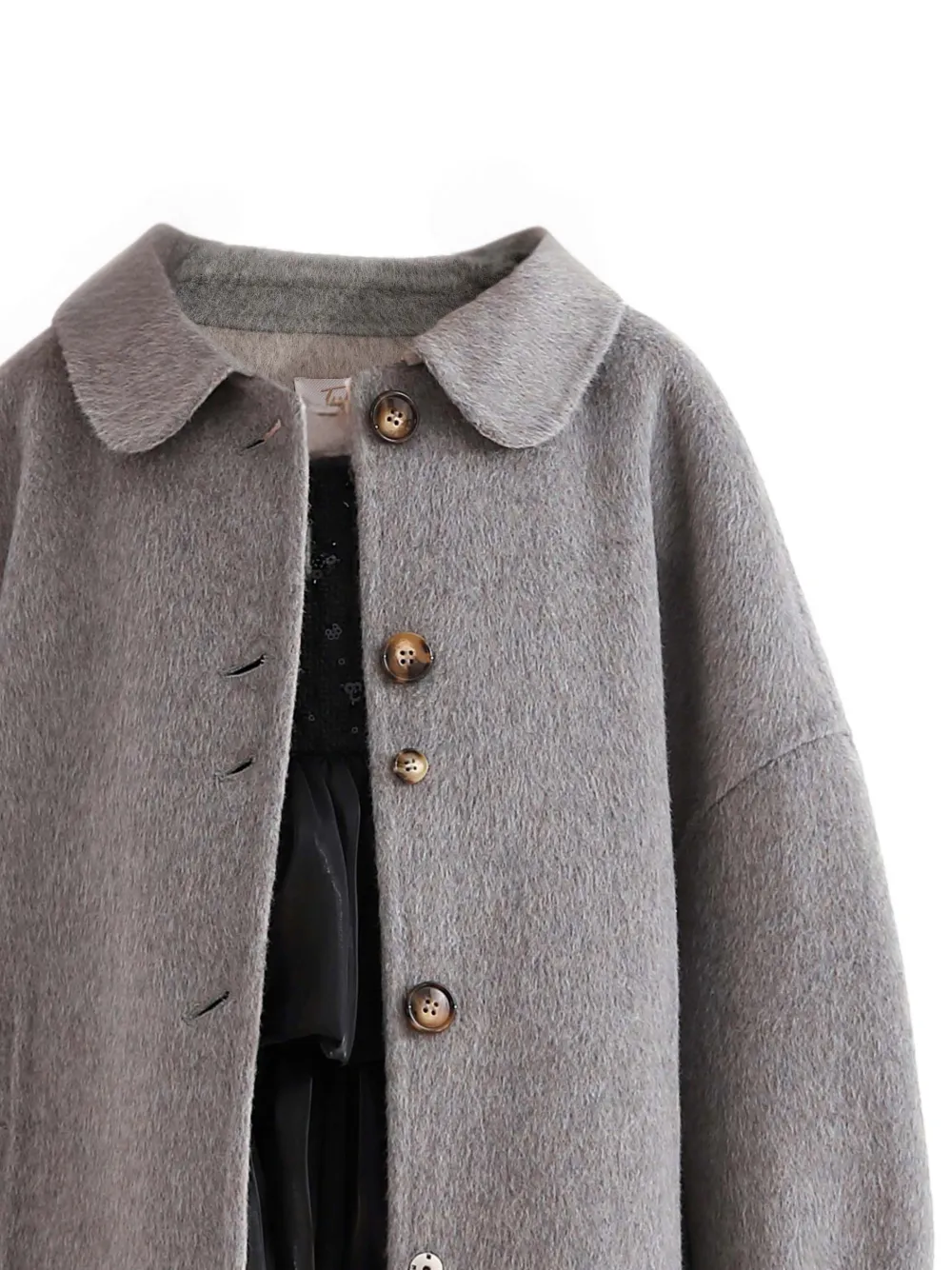  Tulleen Peter Pan-collar Wool Coat - Grey 