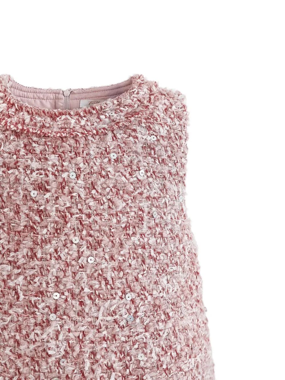 Tulleen Tweed jurk met textuur Roze