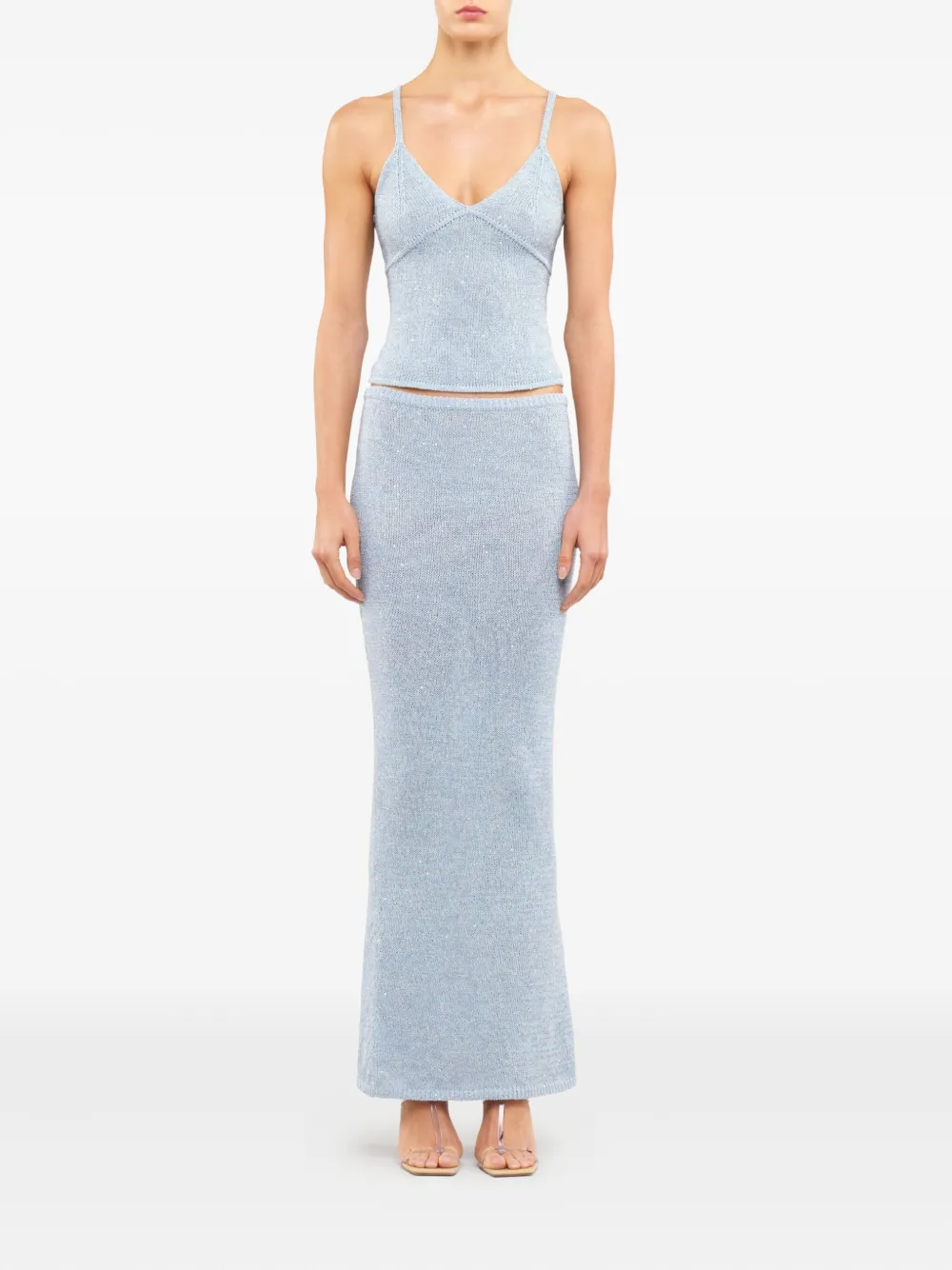 Asta Resort X Carolina Cotton Skirt In Blue