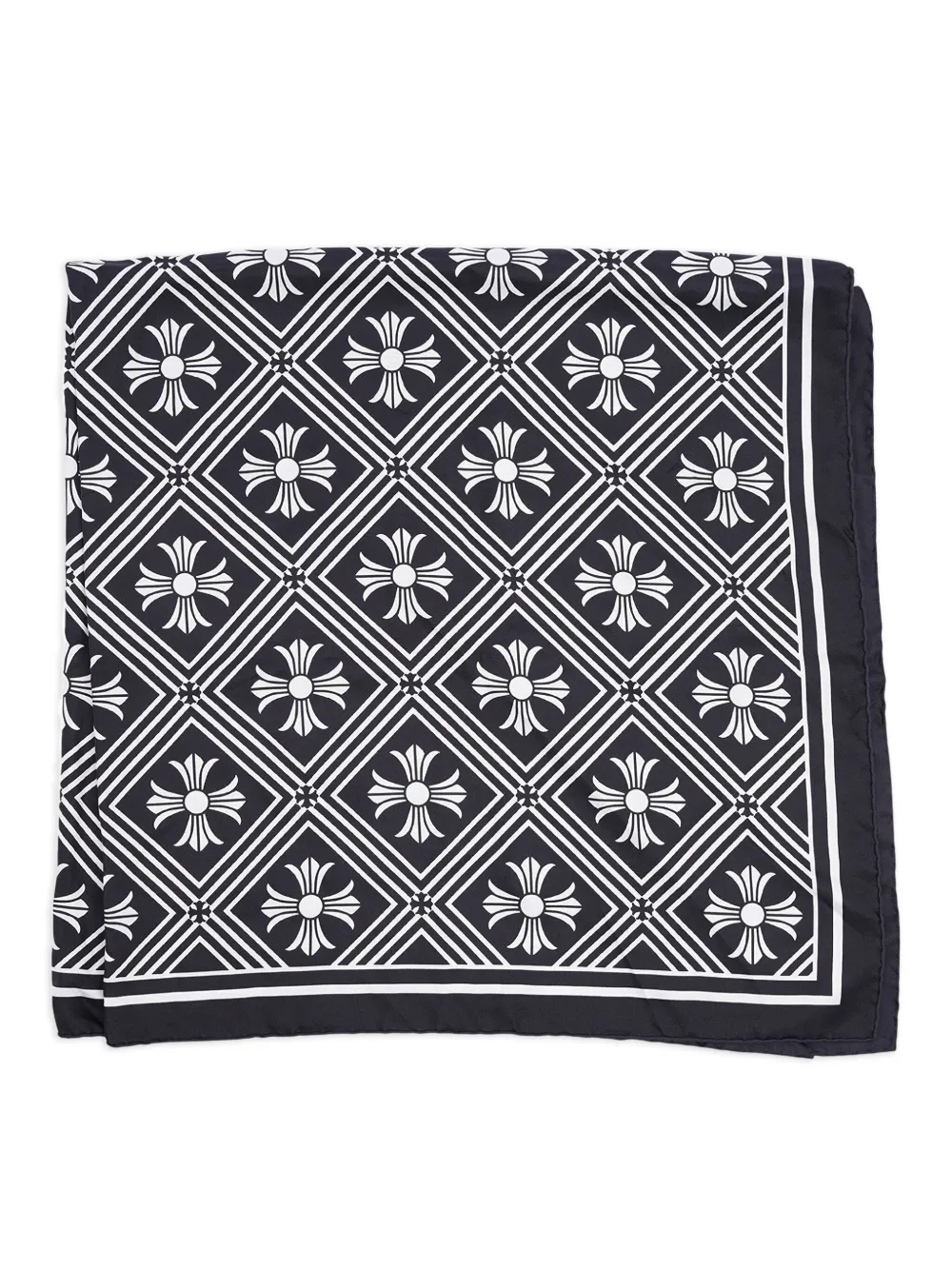 Chrome Hearts patterned silk scarf | Black | Image 1