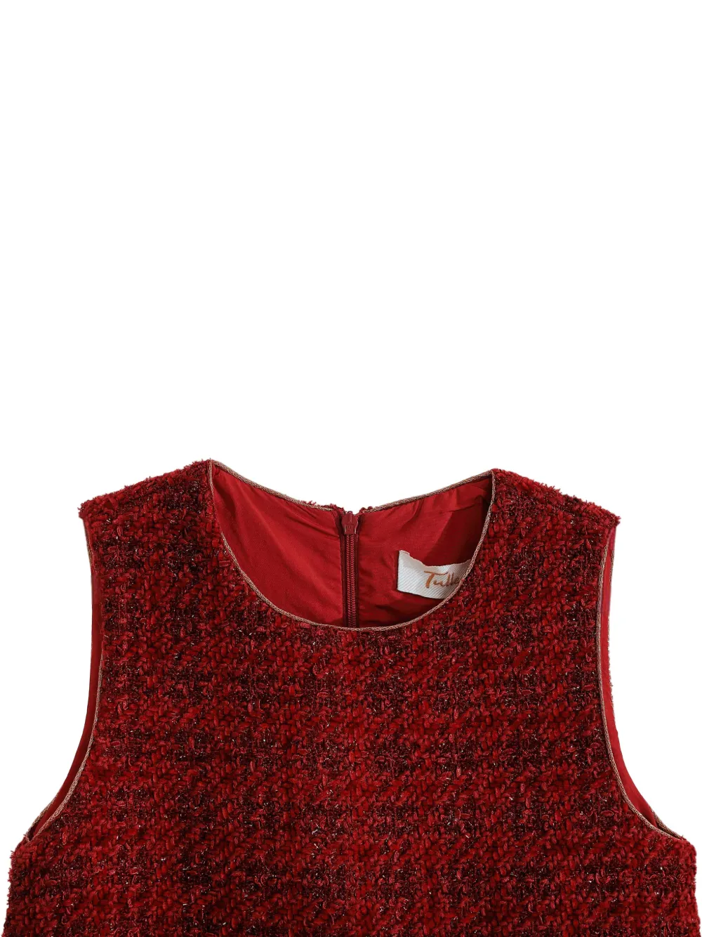 Tweed Ruffle-Detail Dress