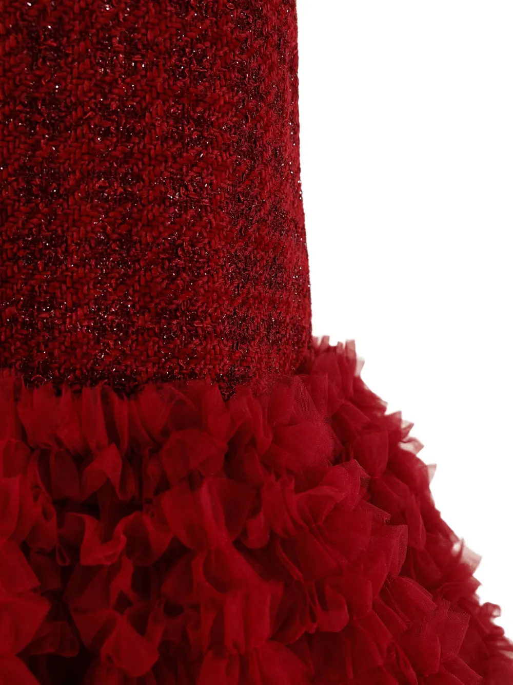 Tweed Ruffle-Detail Dress