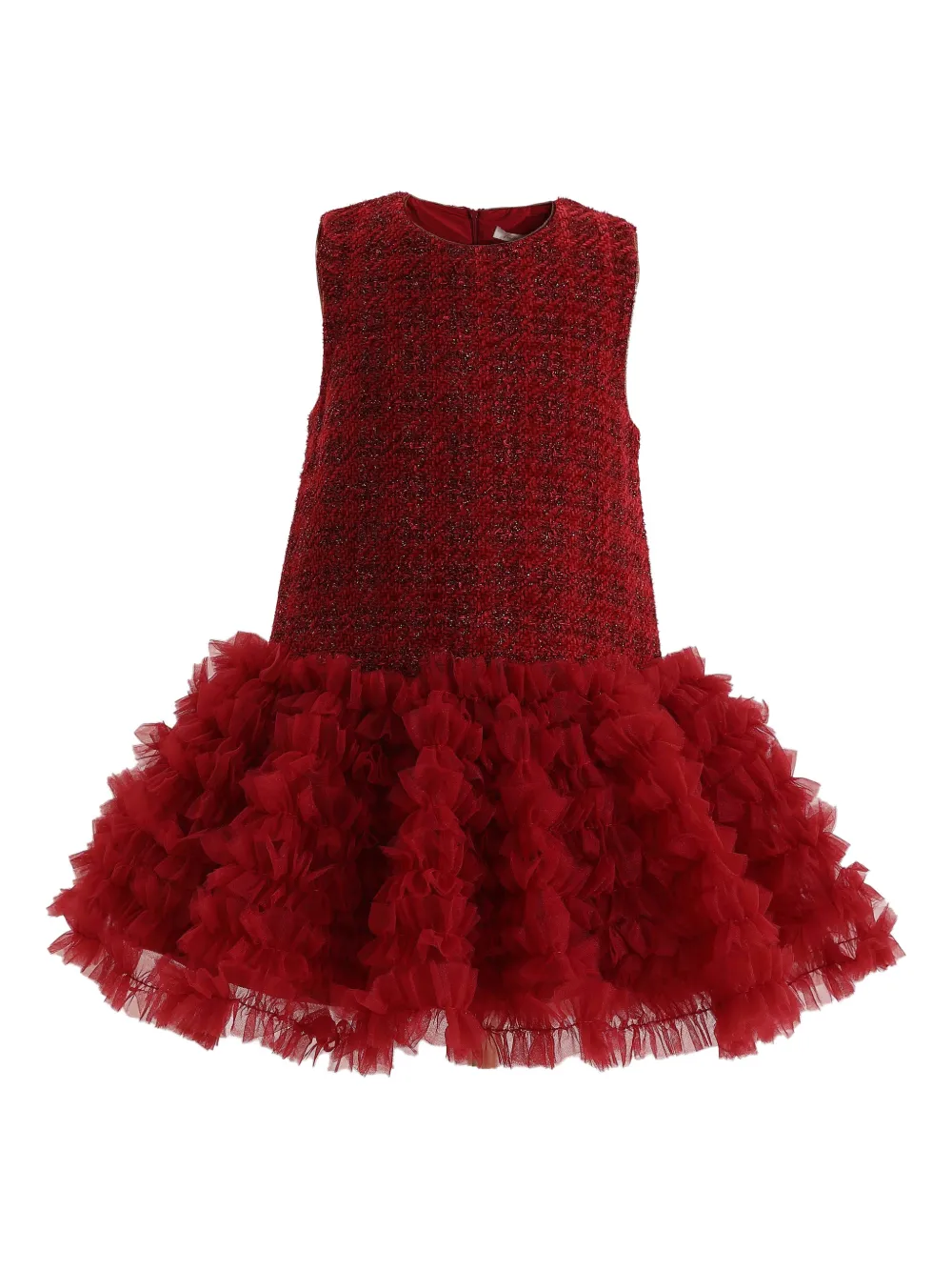 Tulleen tweed ruffle-detail dress | Red | Image 1