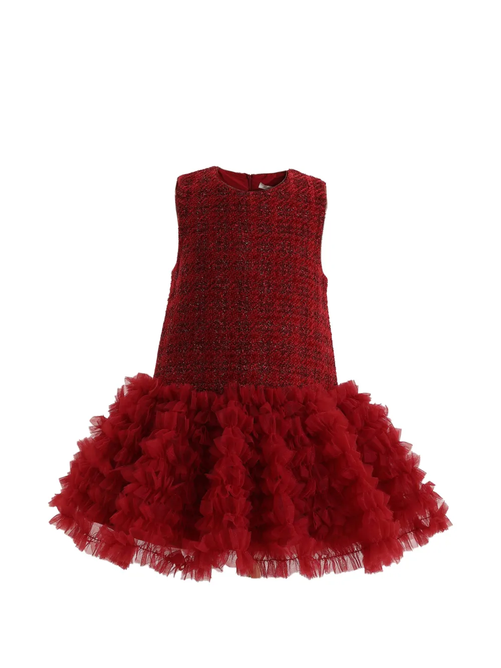 Tulleen tweed ruffle-detail dress - Rosso