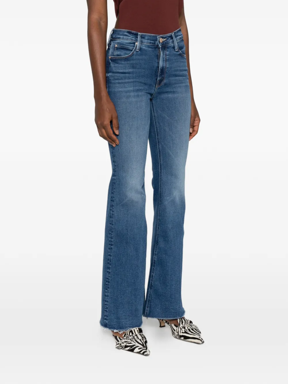  Mother Frayed-hem Jeans - Blue 