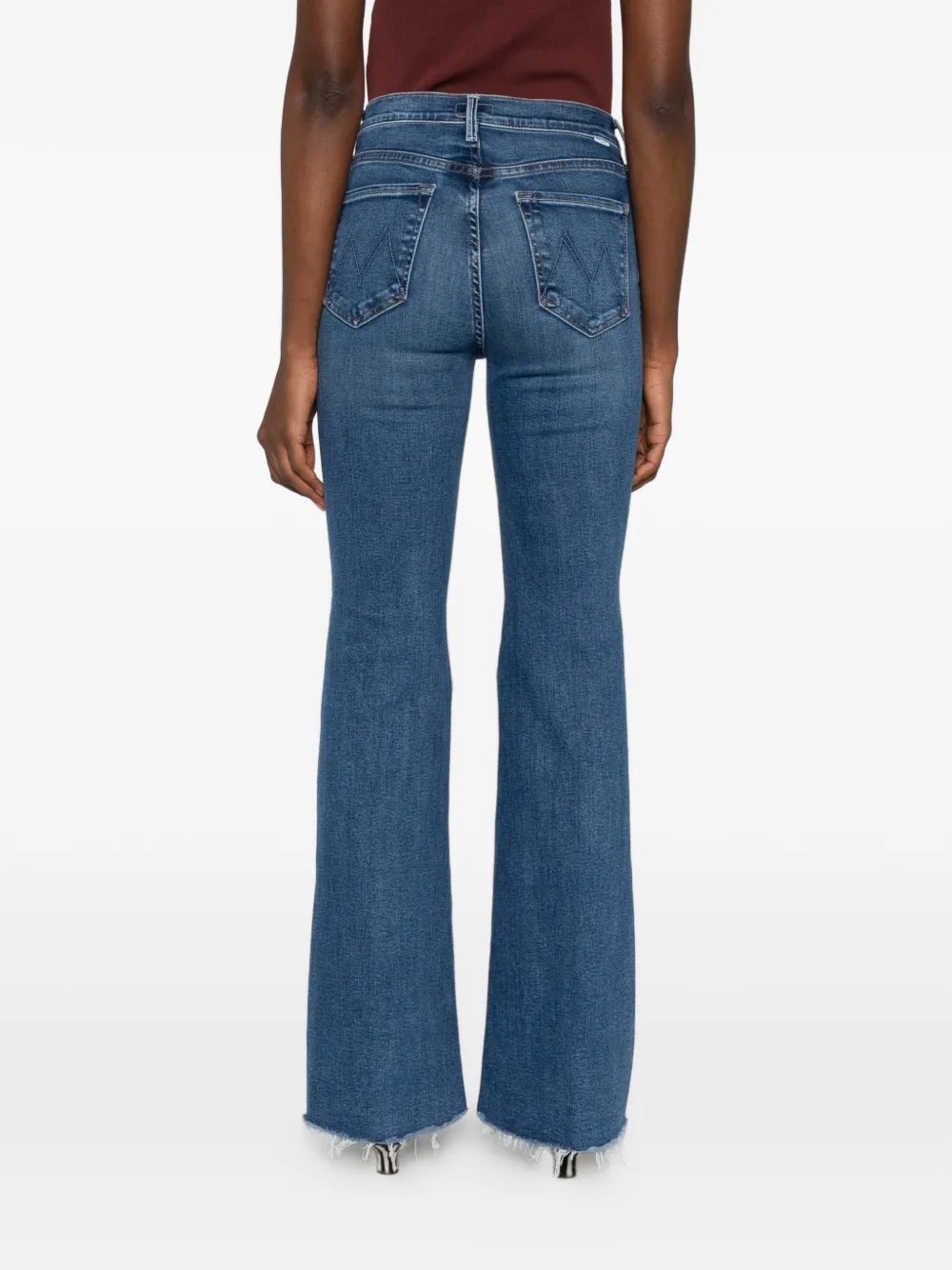 MOTHER Jeans met franje afwerking Blauw