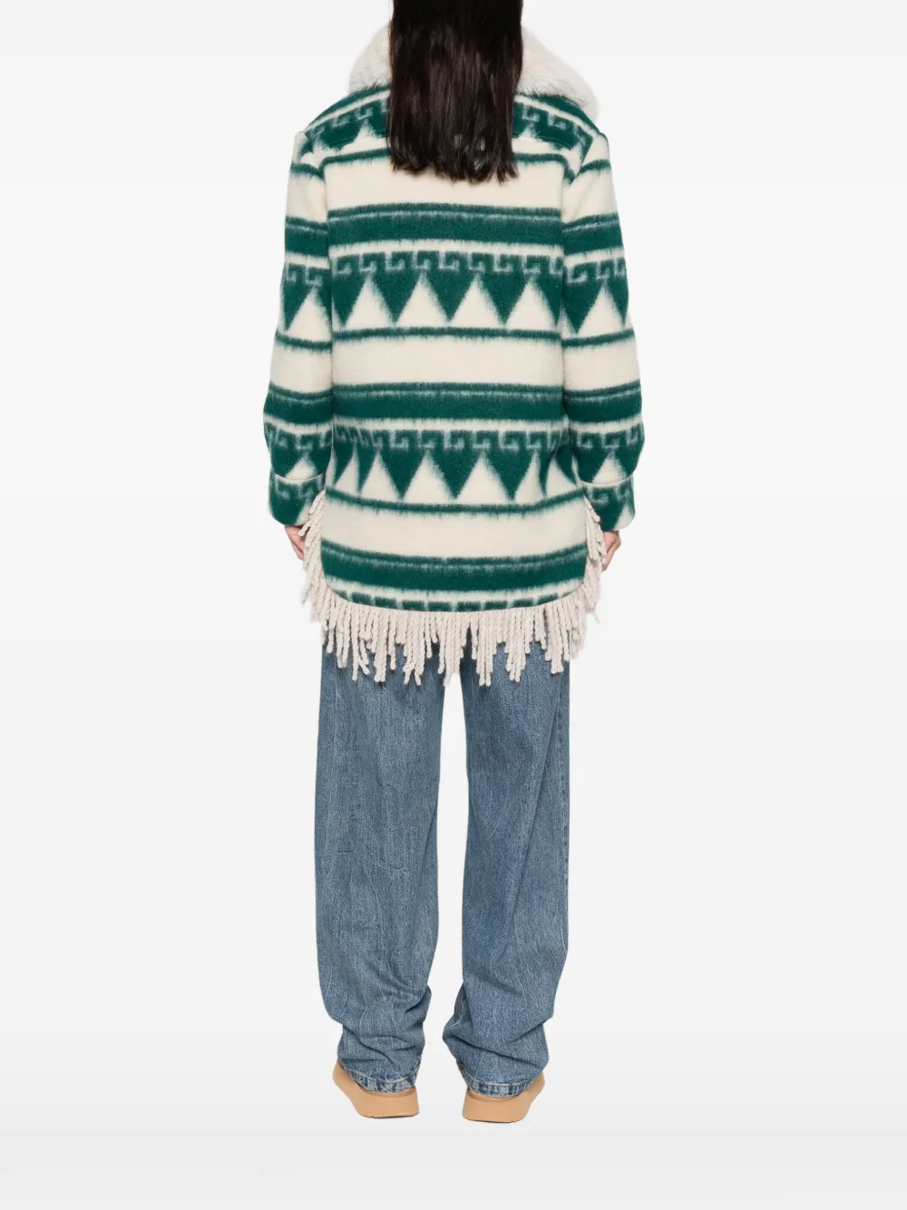 Ava Adore Faux Fur Fringe Coat In Multi