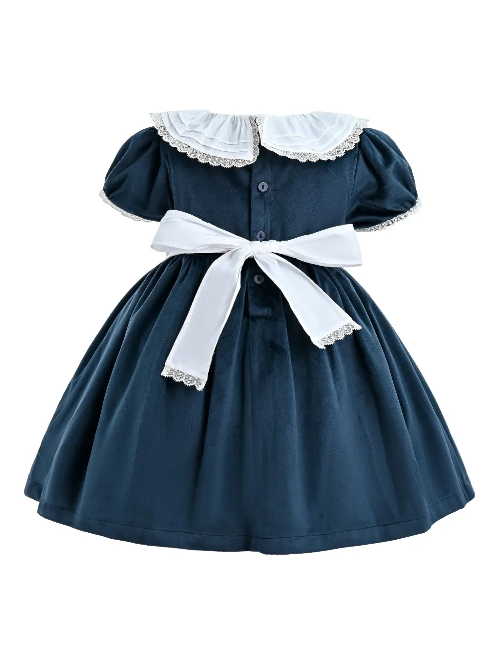 Tulleen puff-sleeve dress - Blauw