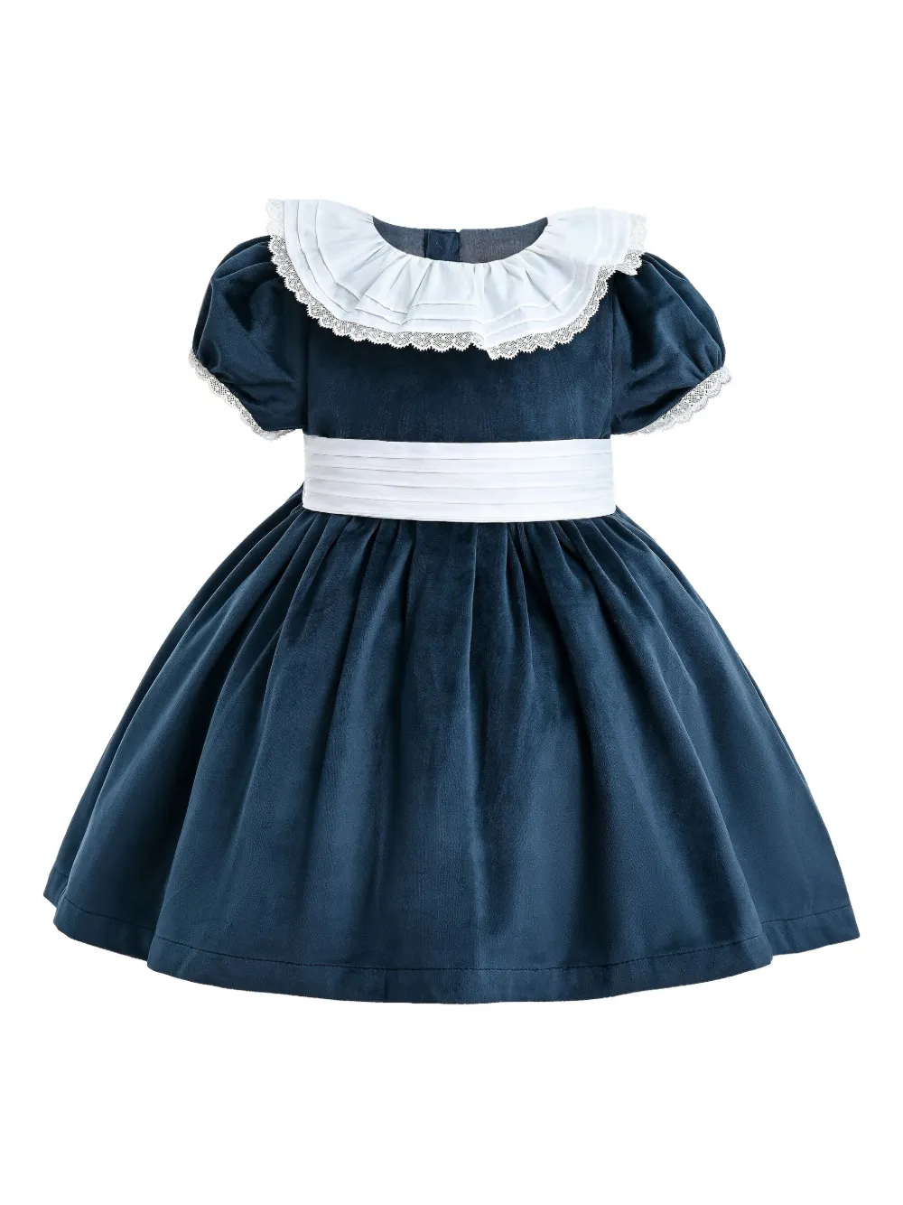 Tulleen puff-sleeve dress - Blu