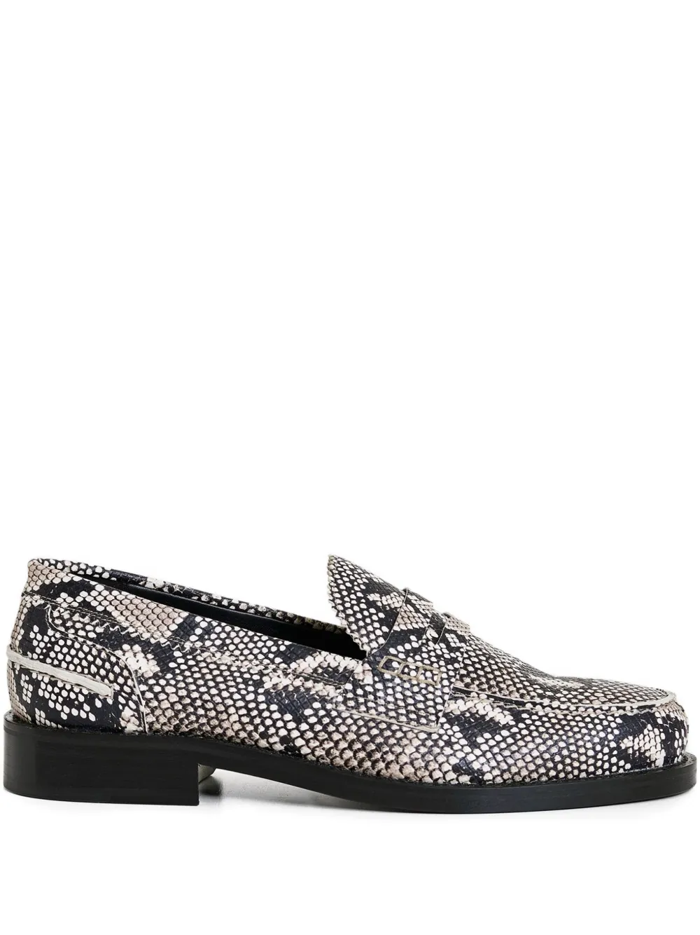 Essentiel Antwerp snake-effect loafers | Black | Image 1