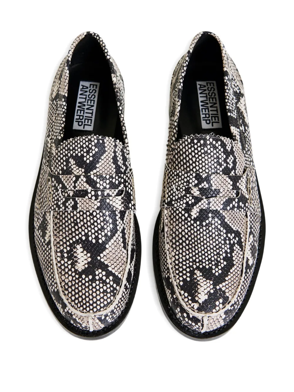 Essentiel Antwerp snake-effect loafers Zwart