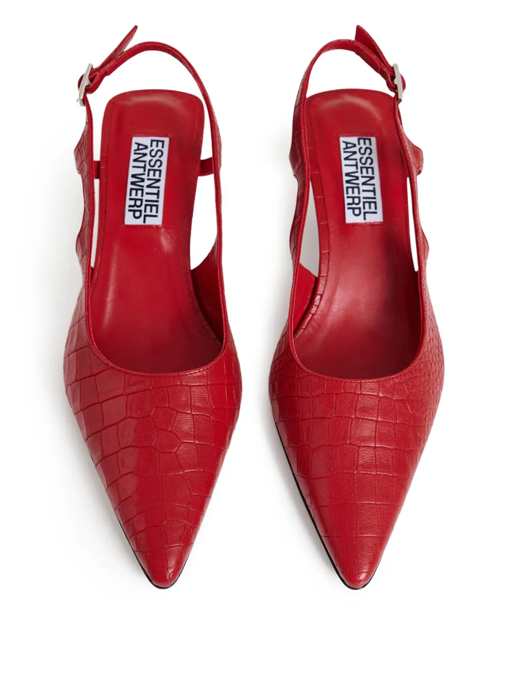 Essentiel Antwerp crocodile-effect heeled pumps Rood